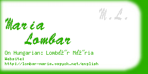 maria lombar business card